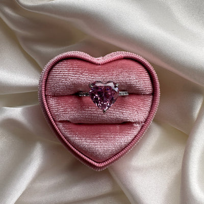 Pink icy heart Ring